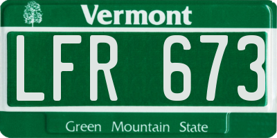 VT license plate LFR673