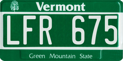 VT license plate LFR675