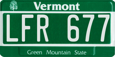 VT license plate LFR677