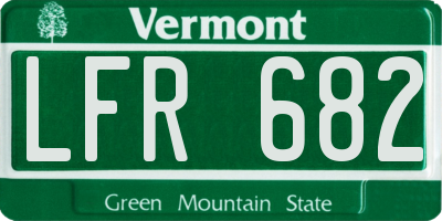 VT license plate LFR682