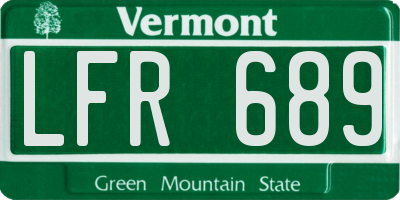 VT license plate LFR689