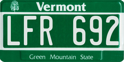 VT license plate LFR692