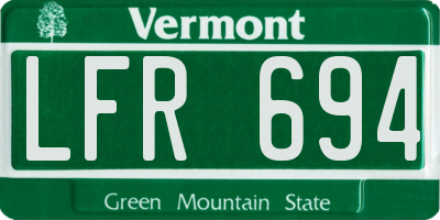 VT license plate LFR694