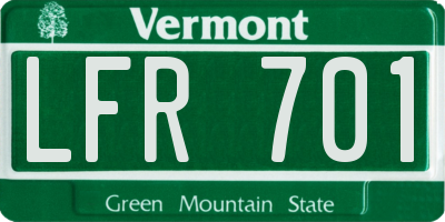 VT license plate LFR701