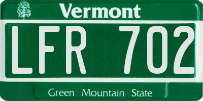 VT license plate LFR702