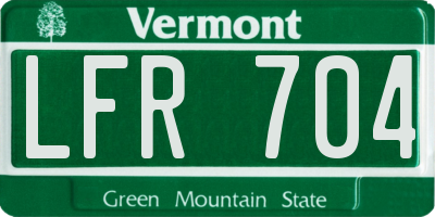 VT license plate LFR704