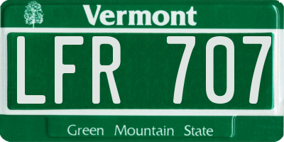VT license plate LFR707