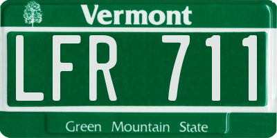 VT license plate LFR711