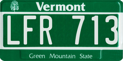 VT license plate LFR713