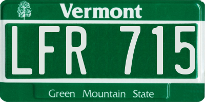 VT license plate LFR715