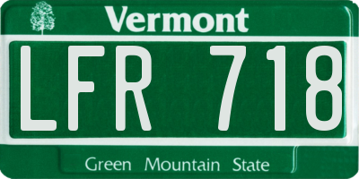 VT license plate LFR718