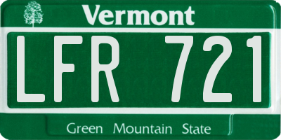 VT license plate LFR721