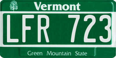 VT license plate LFR723