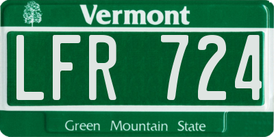 VT license plate LFR724