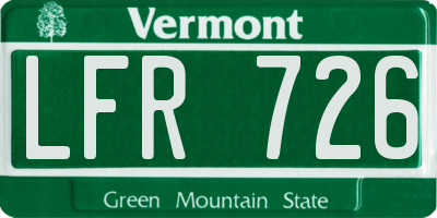 VT license plate LFR726