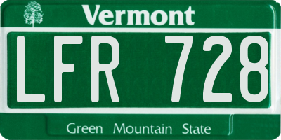 VT license plate LFR728