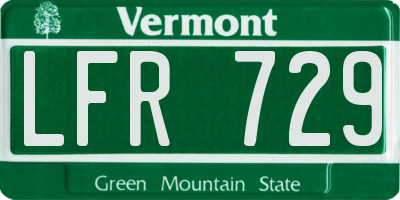 VT license plate LFR729