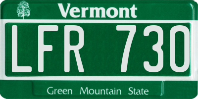 VT license plate LFR730