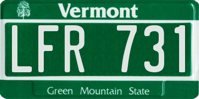 VT license plate LFR731