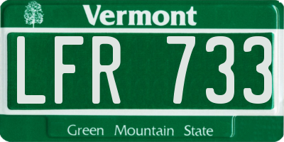 VT license plate LFR733