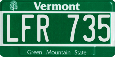 VT license plate LFR735
