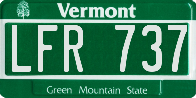 VT license plate LFR737