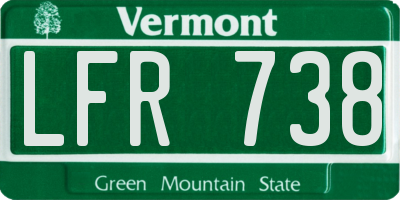 VT license plate LFR738
