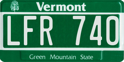 VT license plate LFR740
