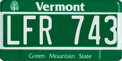 VT license plate LFR743