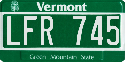 VT license plate LFR745