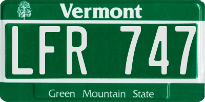 VT license plate LFR747