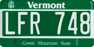 VT license plate LFR748