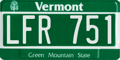 VT license plate LFR751