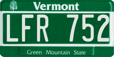 VT license plate LFR752