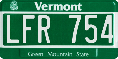 VT license plate LFR754
