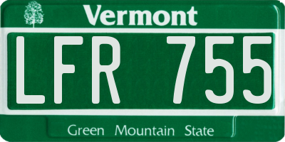 VT license plate LFR755