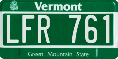 VT license plate LFR761
