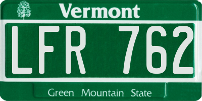 VT license plate LFR762
