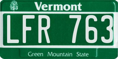 VT license plate LFR763