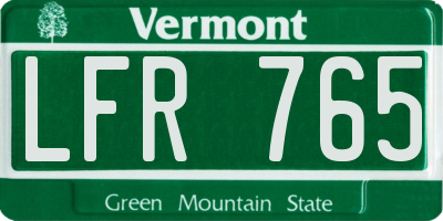 VT license plate LFR765