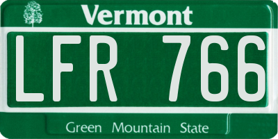 VT license plate LFR766
