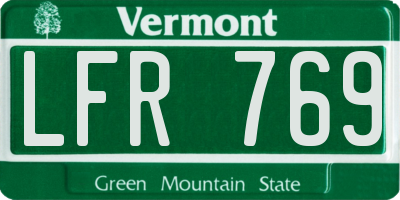 VT license plate LFR769