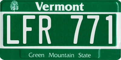 VT license plate LFR771