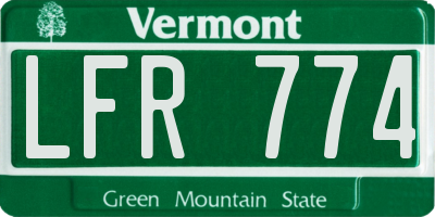 VT license plate LFR774