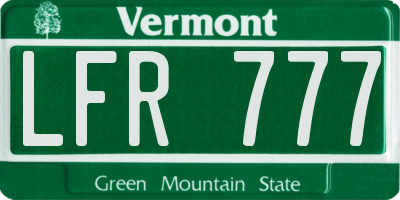 VT license plate LFR777