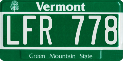 VT license plate LFR778