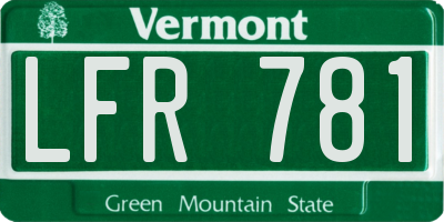 VT license plate LFR781