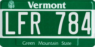 VT license plate LFR784