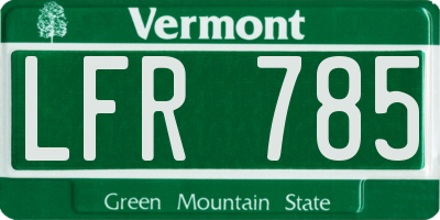 VT license plate LFR785
