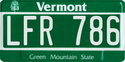 VT license plate LFR786